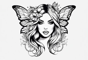 Sexy tattooed women butterfly svg tattoo idea