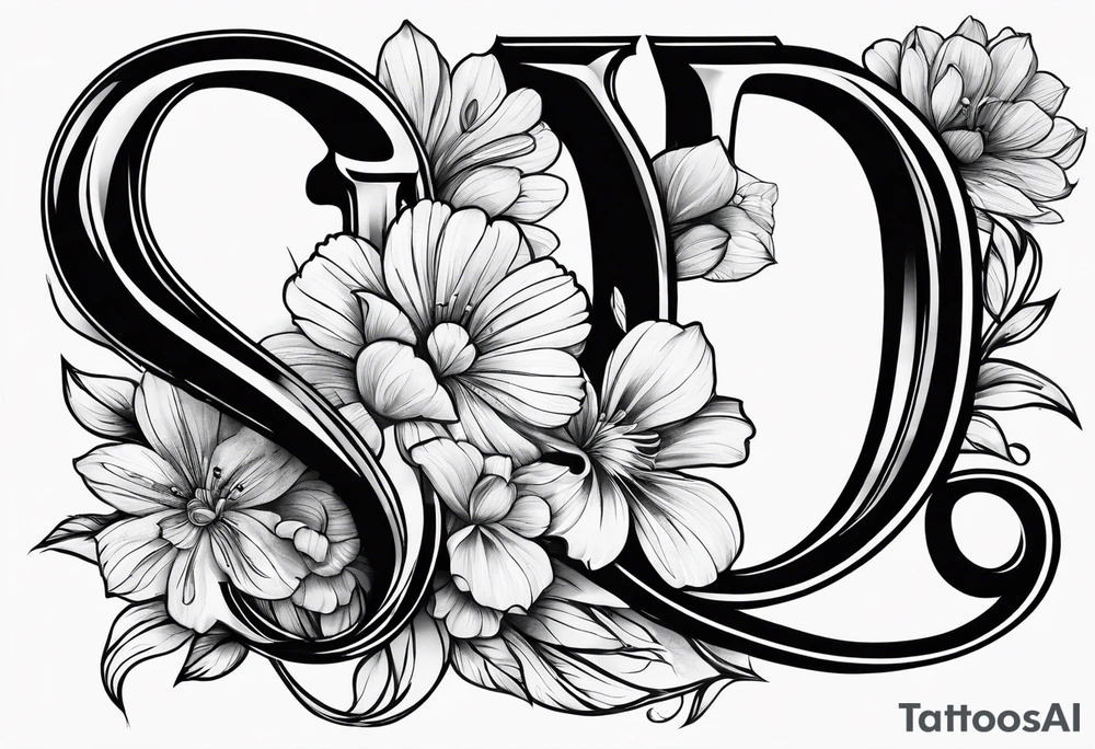 A Letter S made out of flowers tattoo idea