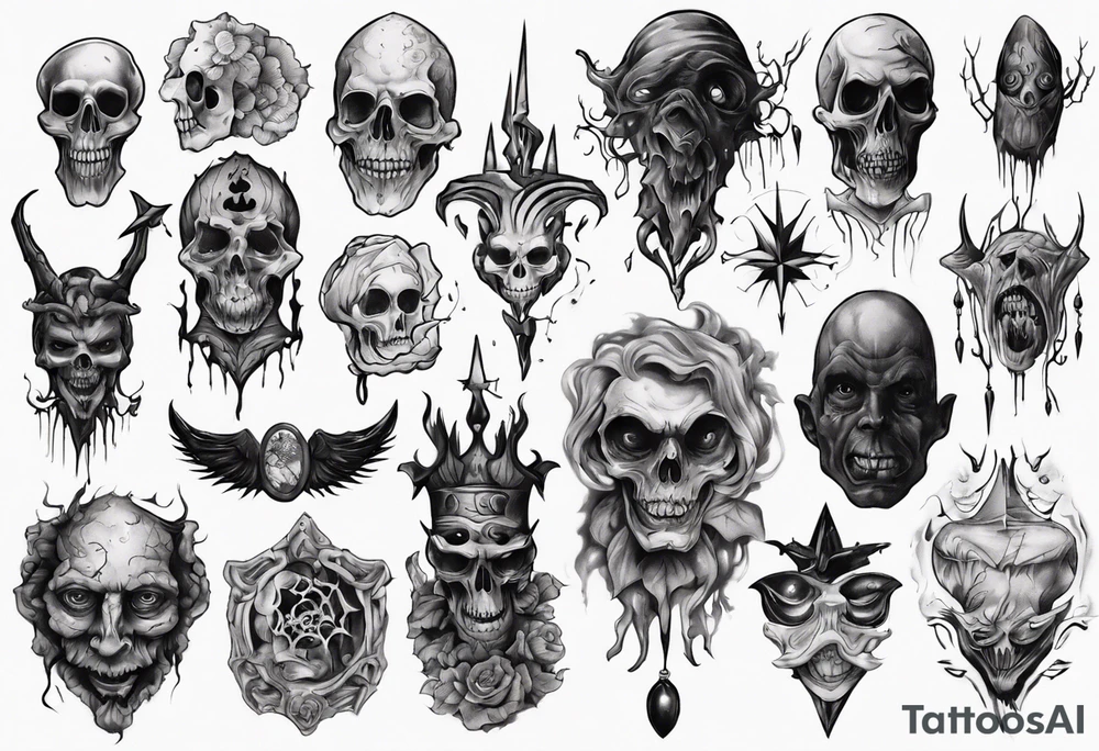 Black creepy tattoo idea