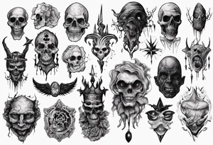 Black creepy tattoo idea