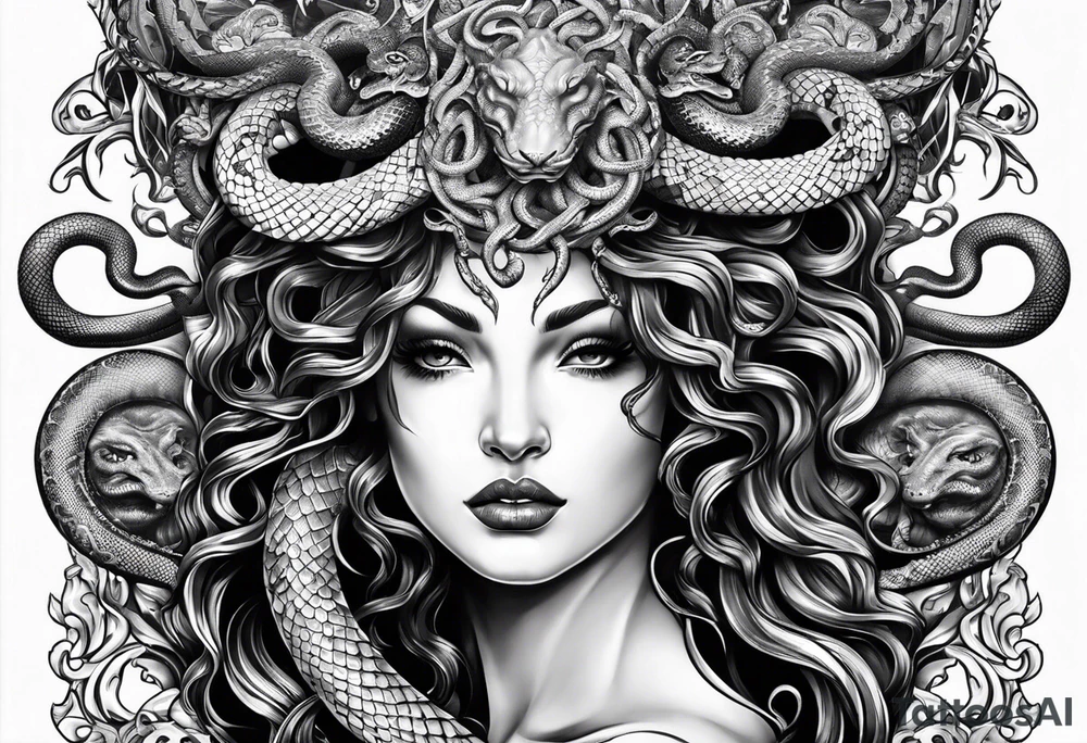 Medusa with snakes tattoo idea