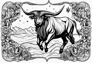 Taurus, Aquarius, Libra, half sleeve, zodiac sign
symbols tattoo idea