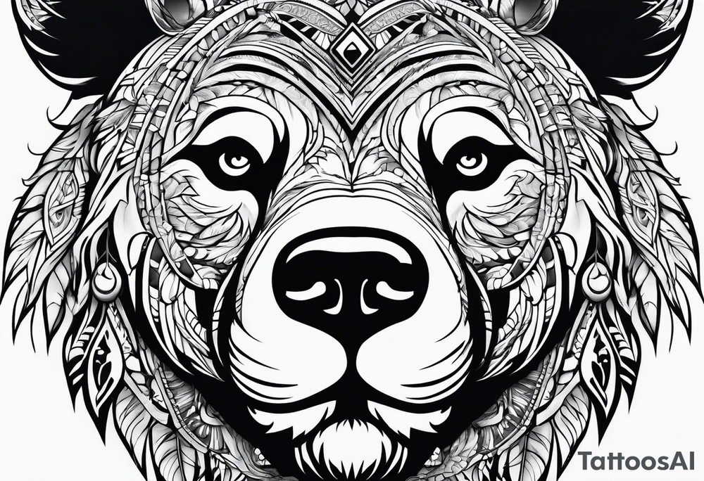 Bear face tattoo idea