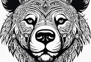 Bear face tattoo idea