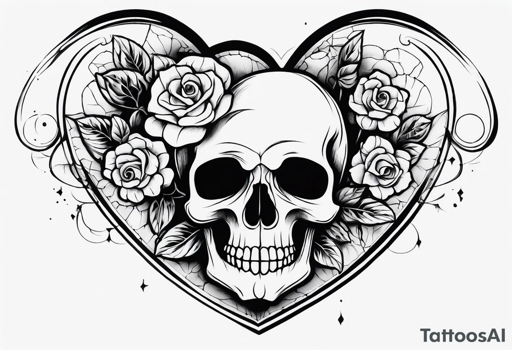 combine
 visceral heart and skull tattoo idea