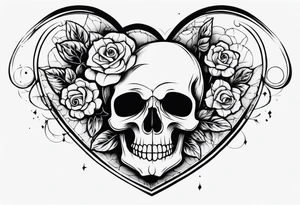combine
 visceral heart and skull tattoo idea