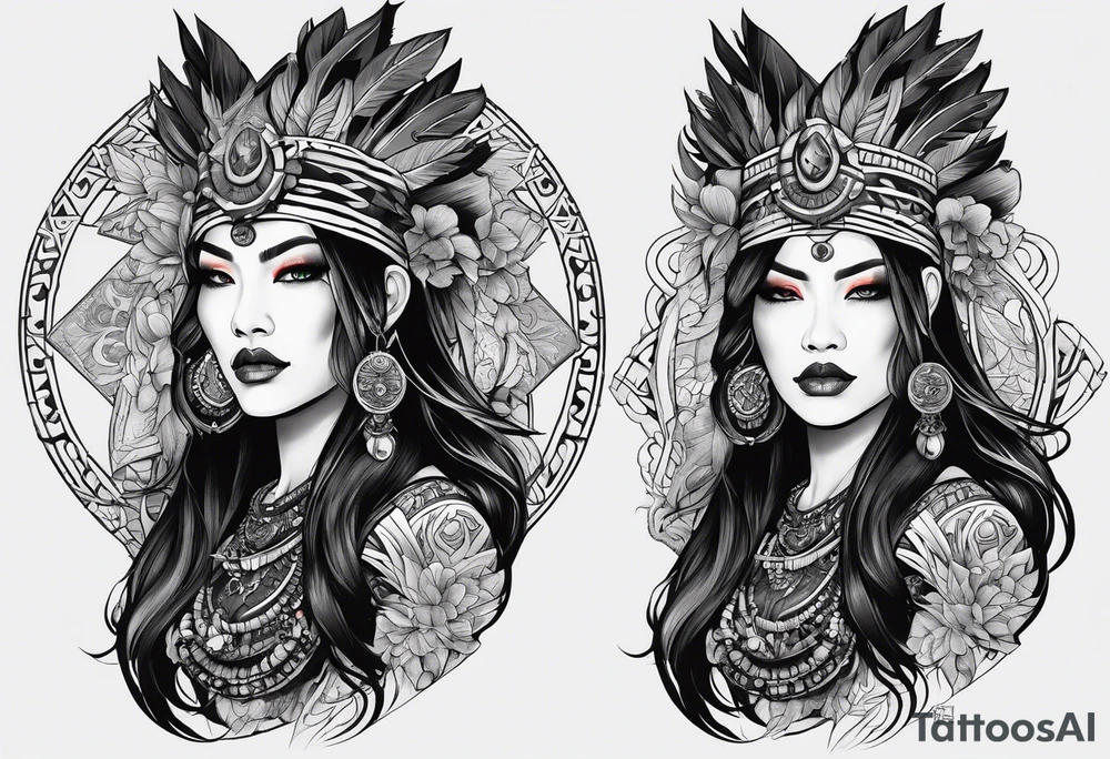 dark fantasy style shaman, witch doctor tattoo idea