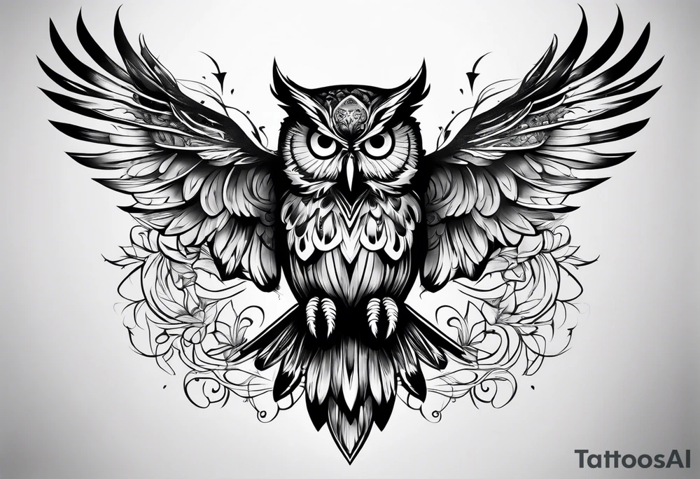 ghost owl tattoo idea
