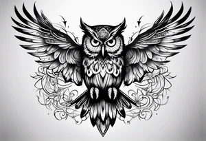 ghost owl tattoo idea