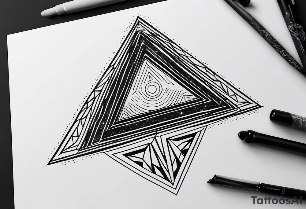 A triangle with nothing inside of it tattoo idea
