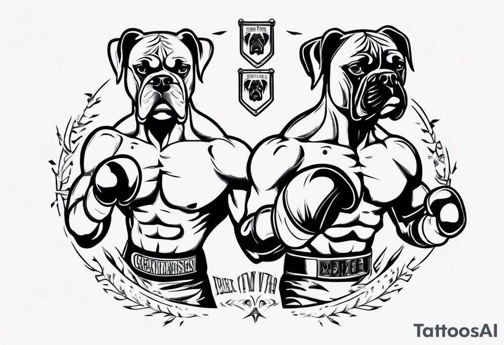 boxer in a boxing ring tattoo idea
