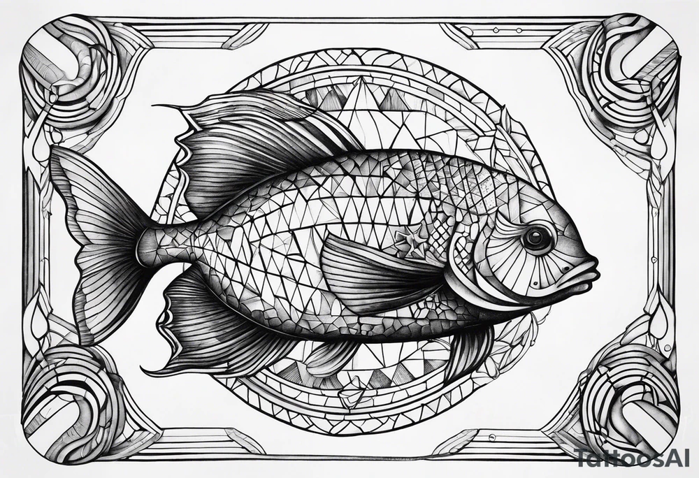 Geometric aquatic animal tattoo idea