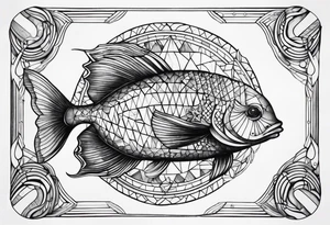 Geometric aquatic animal tattoo idea