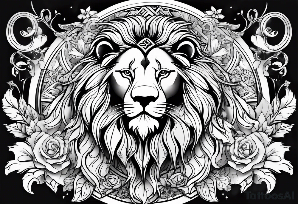 Leo zodiac tattoo idea