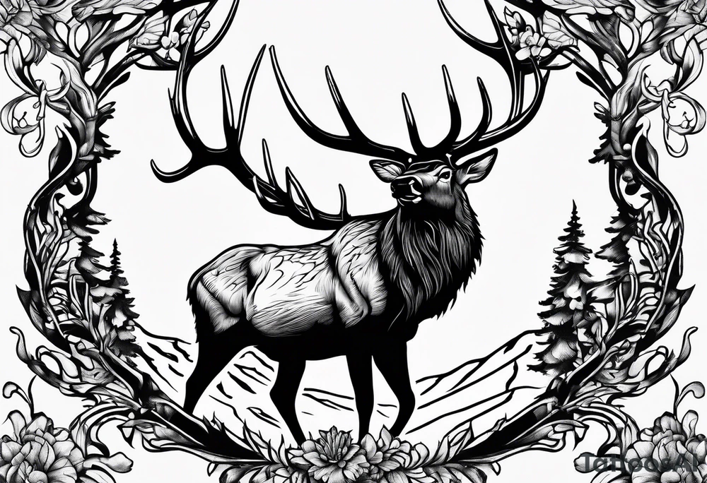Elk Bugling tattoo idea
