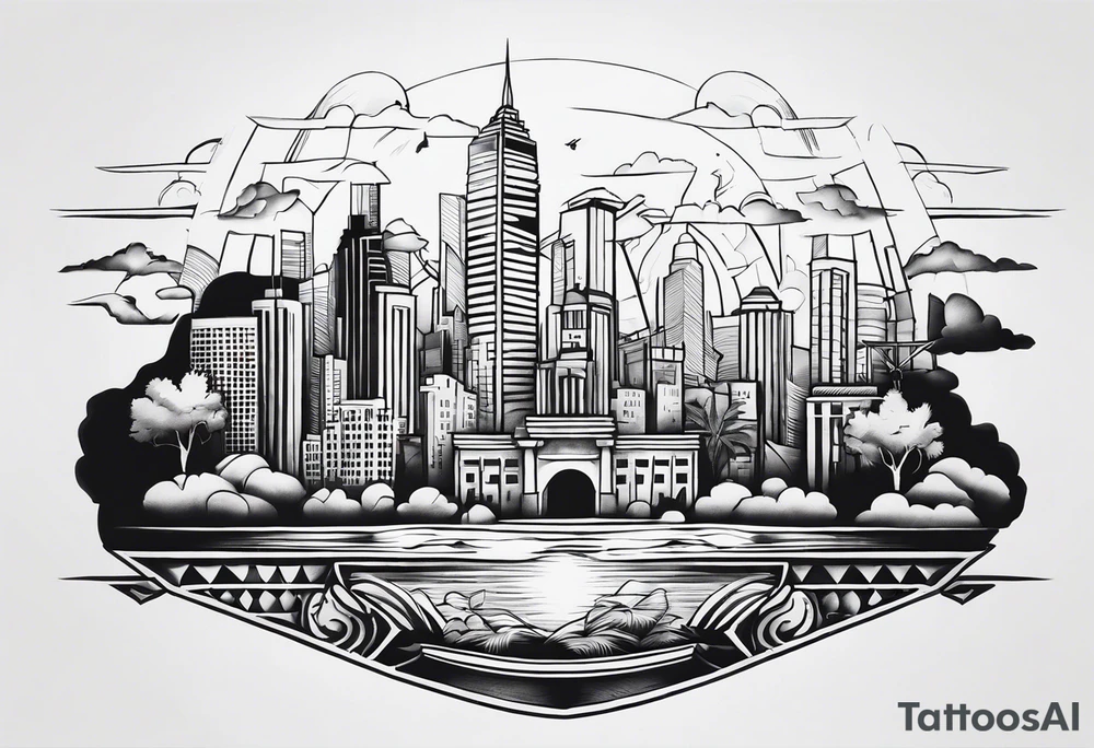 Lost city with new life tattoo idea