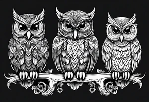 Cute Owls. Hear no evil, see no evil, speak no evil tattoo idea