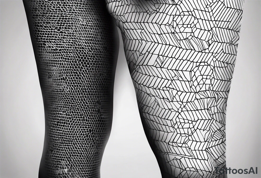 pattern geometric full male leg sleeve tile honeycomb tattoo idea