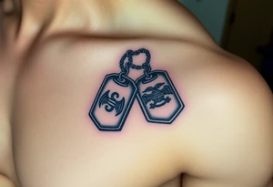 Combat marine veteran 
Operation Iraqi freedom
Dog tags tattoo idea