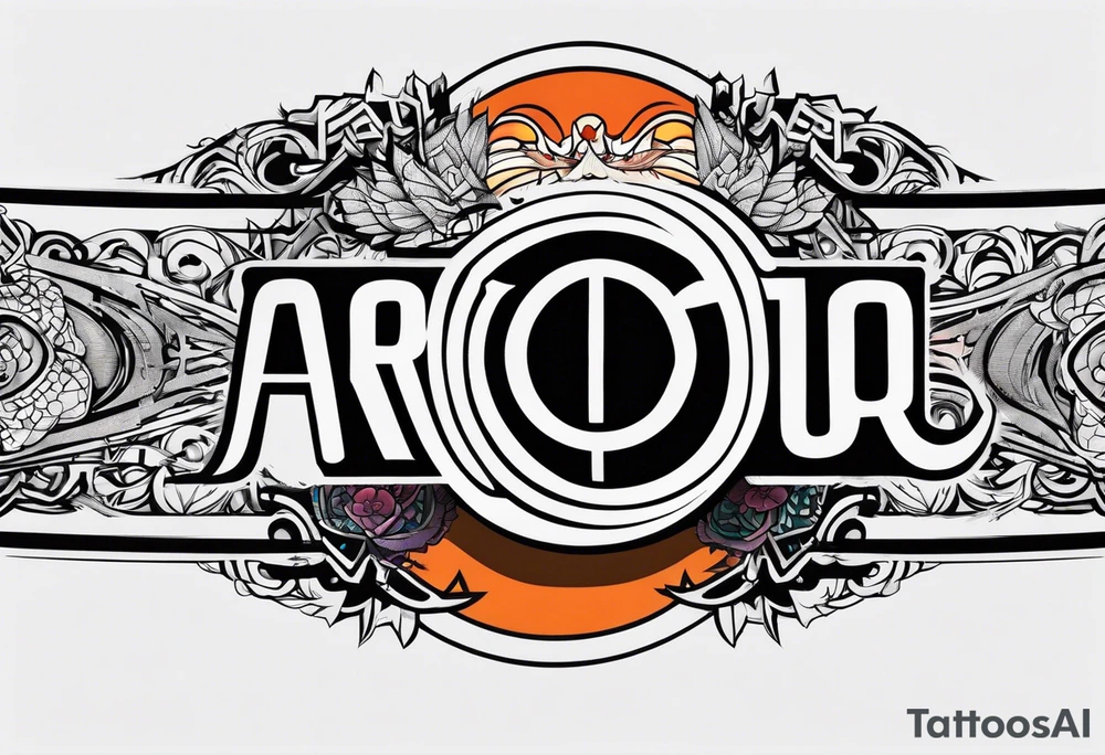 A naruto headband with the letters AR in the middle tattoo idea