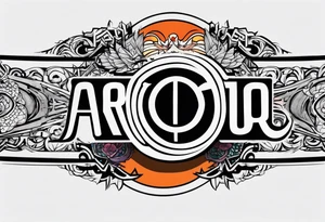A naruto headband with the letters AR in the middle tattoo idea