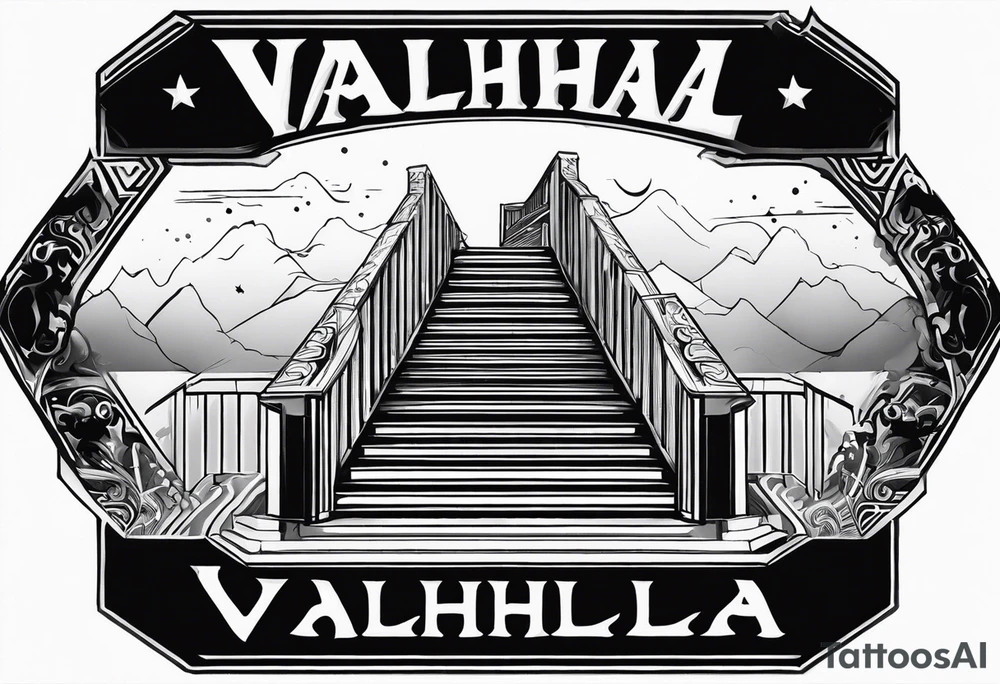 Valhalla  fog stairs tattoo idea