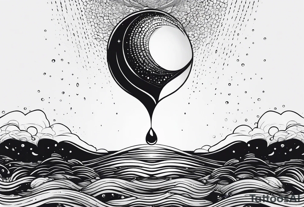 water drop falling into ocean tattoo idea