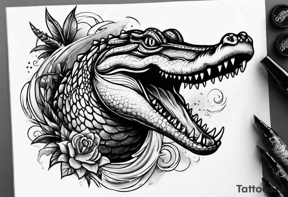 Alligator dagger tattoo idea