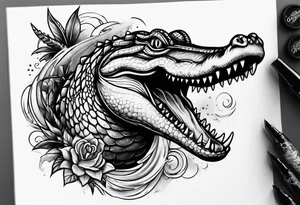 Alligator dagger tattoo idea