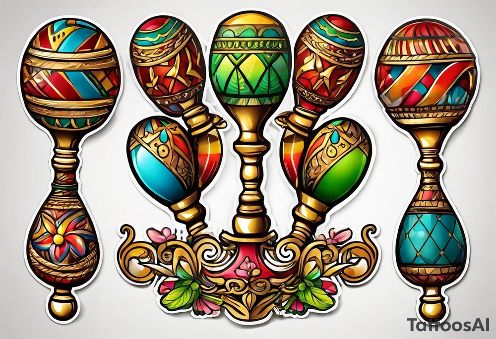 Swinging maracas with rum tattoo idea