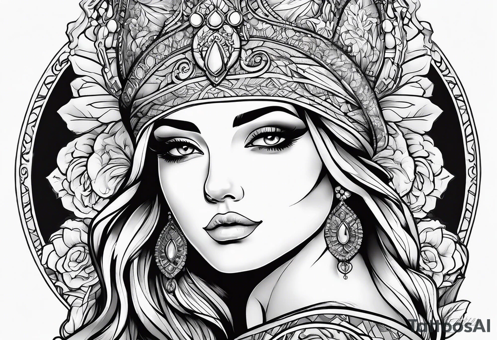Female outline tattoo idea