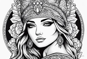 Female outline tattoo idea