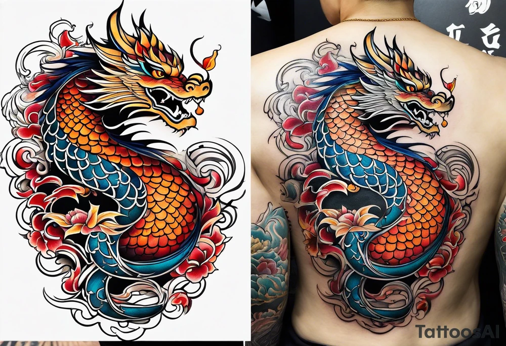 um dragão ocidental vermelhor tattoo idea