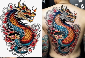 um dragão ocidental vermelhor tattoo idea