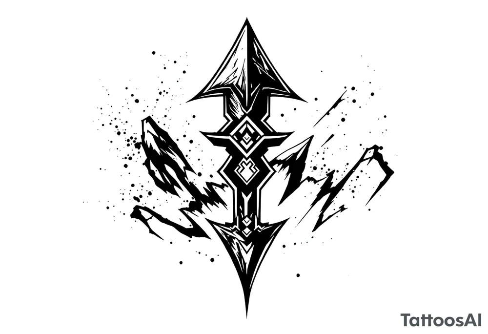 a simple arrow look down tattoo idea