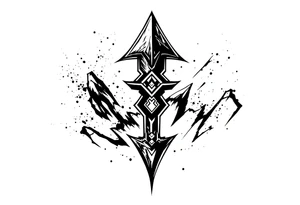 a simple arrow look down tattoo idea