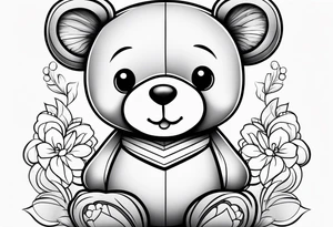 cute teddy bear tattoo idea