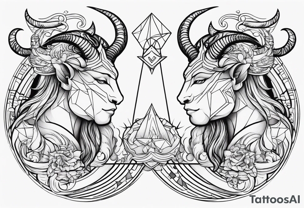 Couple's tattoos capricorn and aquarius uniting tattoo idea Couple's tattoos capricorn and aquarius uniting tattoo idea