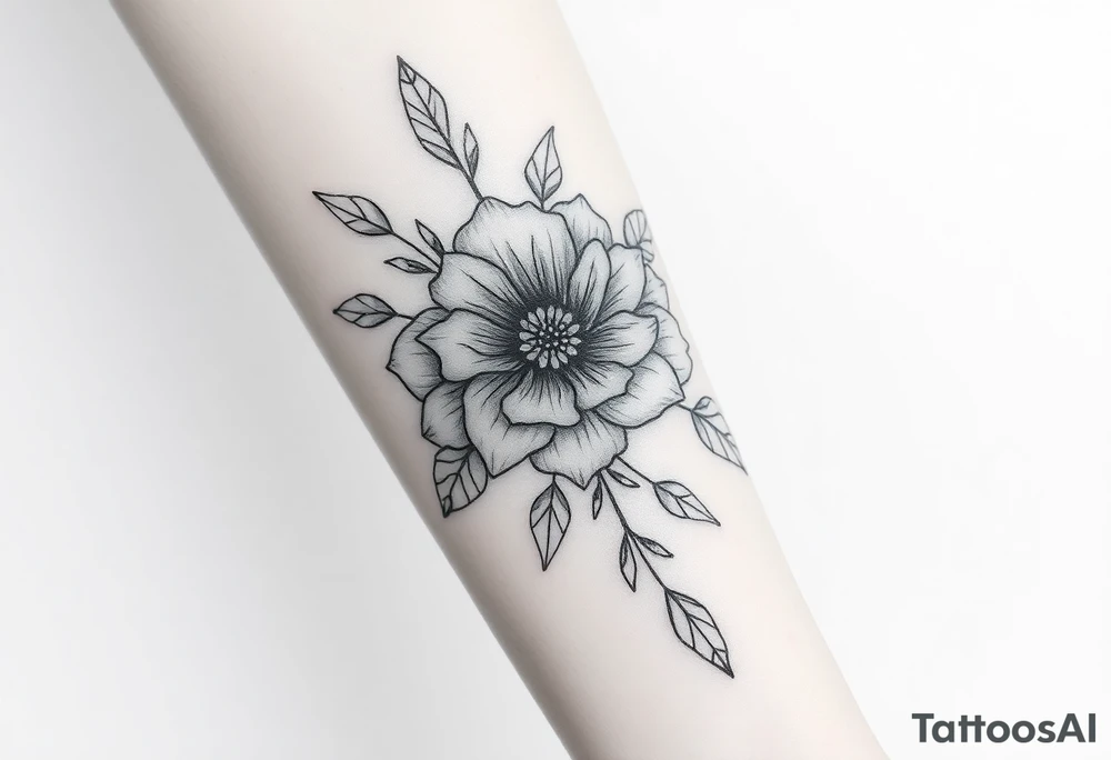Large floral design tattoo idea