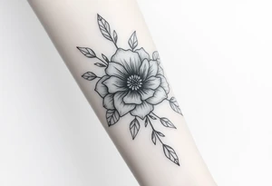 Large floral design tattoo idea