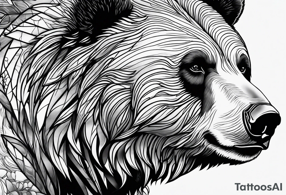Large Grizzly Bear tattoo idea