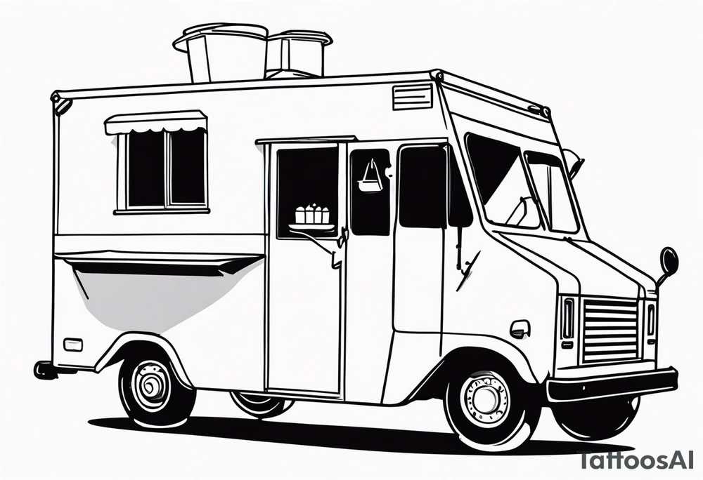 Step van food truck tatoo tattoo idea