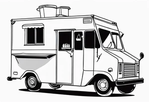 Step van food truck tatoo tattoo idea