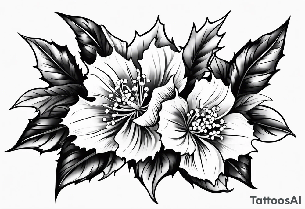Holly birth flower tattoo idea