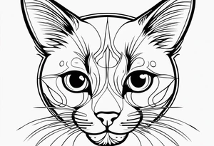 un gatito delicado dentro de un círculo tattoo idea