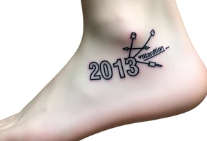Racing half marathon bib 2013 purple and gold running safety pins piercing the skin running tattoo idea
