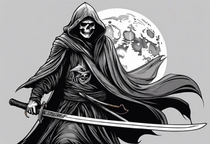 grim reaper with katana tattoo idea