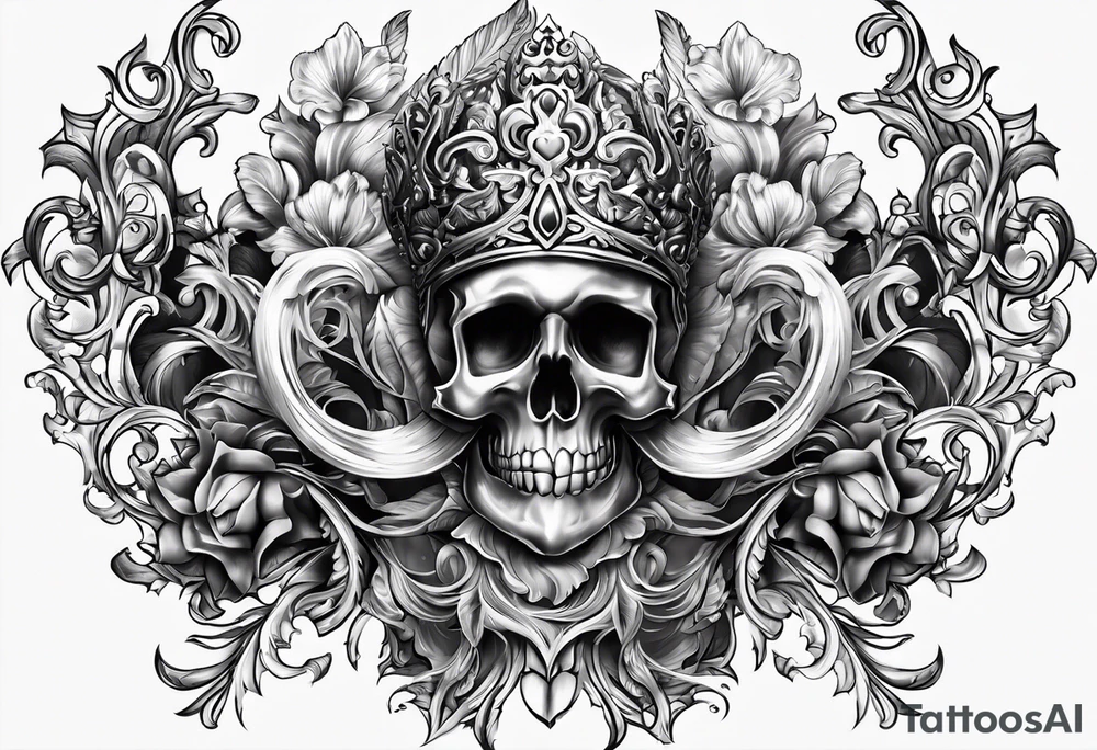Fleur de lis warrior sleeve tattoo idea
