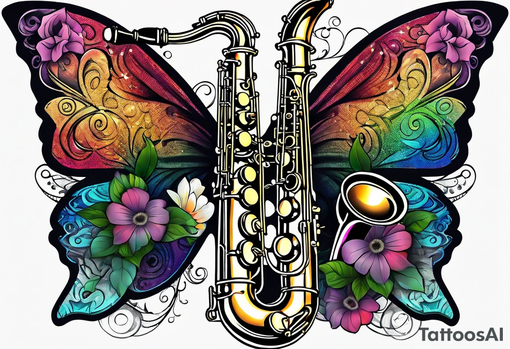 Saxophone, butterfly, rainbow, masterchief tattoo idea