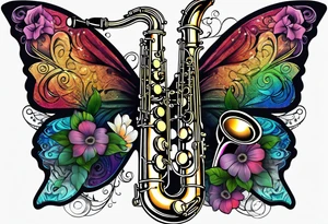 Saxophone, butterfly, rainbow, masterchief tattoo idea